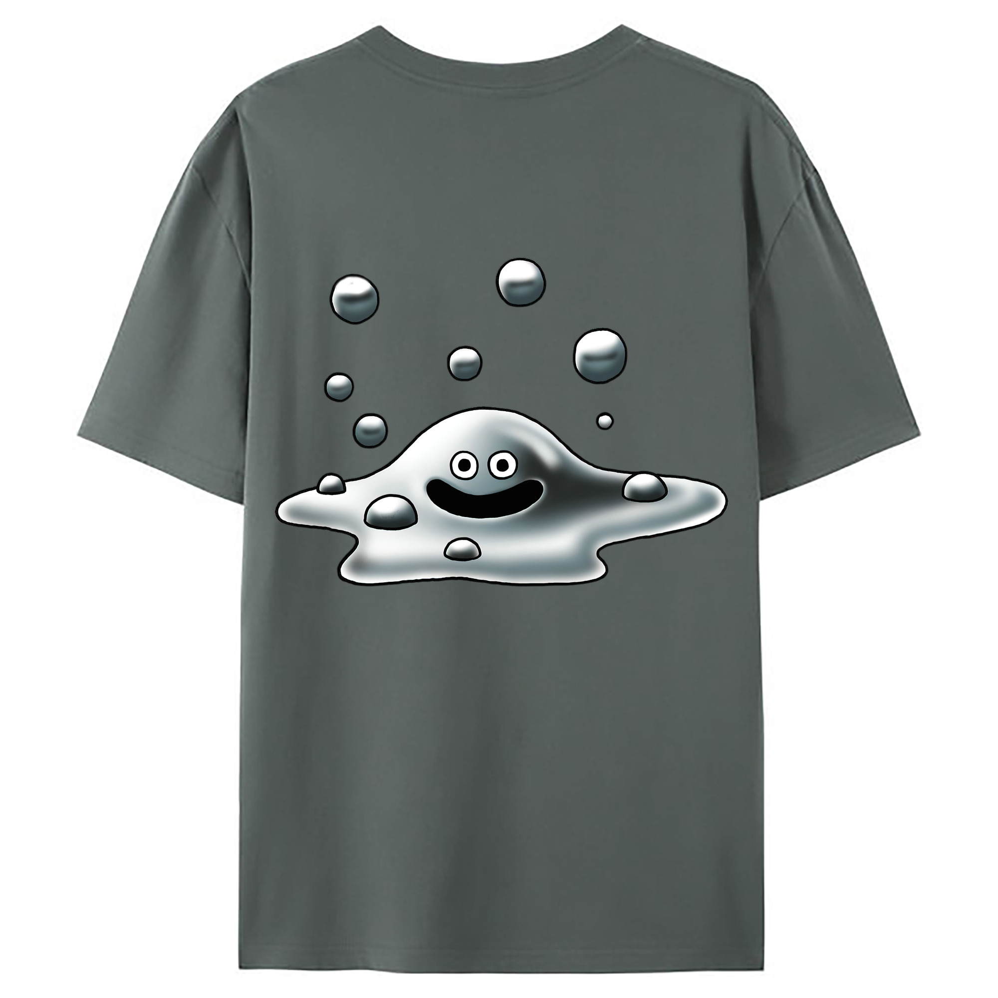 （画像用） ドラゴンクエスト Doragon Kuesuto Dragon Quest 綿100％ メンズ半袖Tシャツ（バックプリント） 通気性